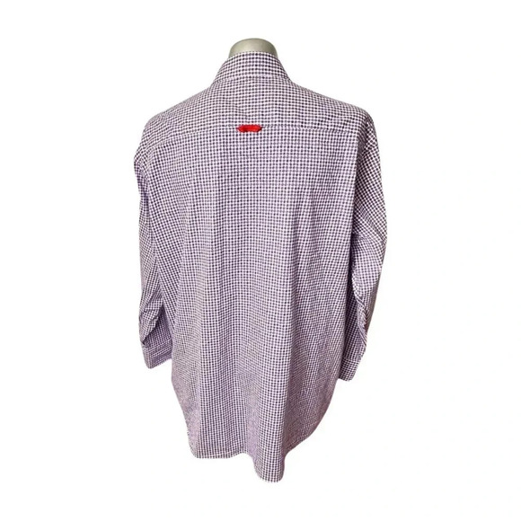Daniel Hechter Business Casual Circles Pink Purple Men Shirt Sz 3XLT LS - Picture 7 of 10